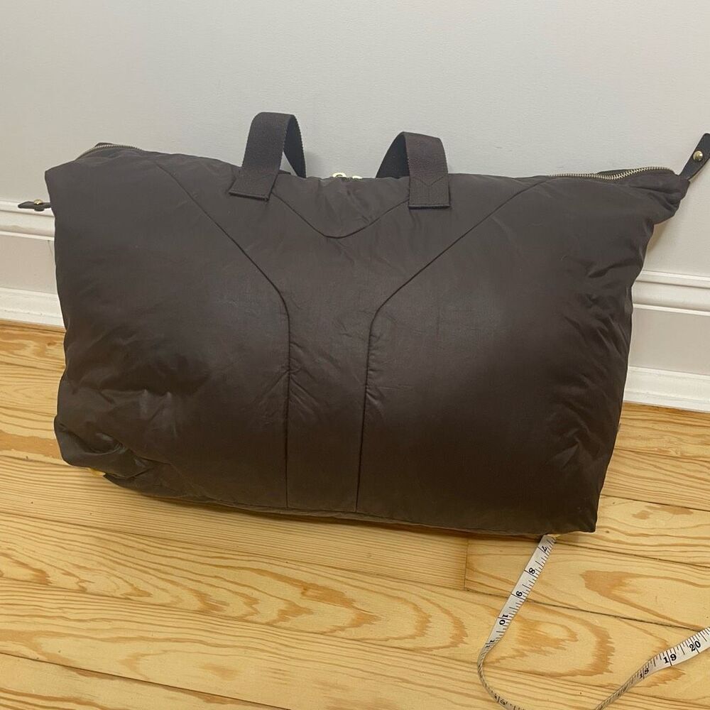 Yves Saint Laurent YSL Dark Brown‎ Nylon Duffle Bag Hampton Boston Travel Tote - Picture 6 of 11